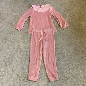 NWOT Monoprix Kids pink & gold fleece pajama set from Paris sz 6